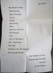 Gary Numan Cambridge Setlist 2019